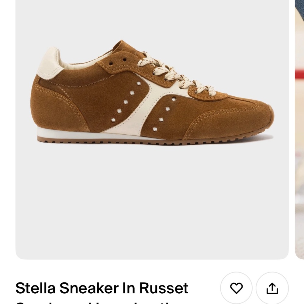 Worn once for a shoot! Larroude Stella Sneaker In Russet
Suede and Ivory Leather